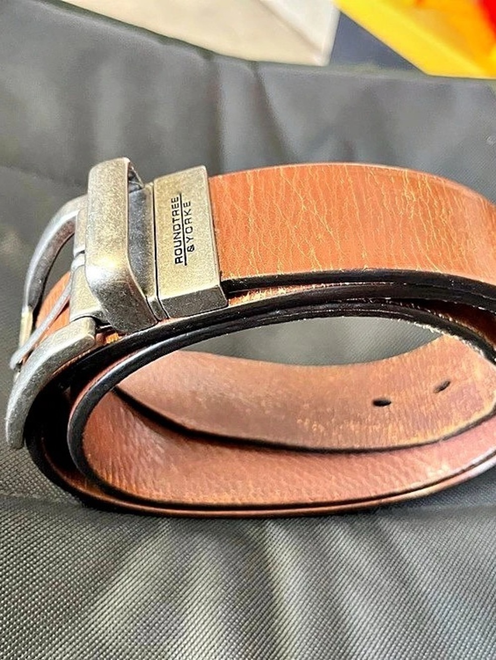 Roundtree and Yorke Leather Reversible Belt Brown & Black Size 36